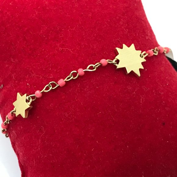 Rebecca Minkoff Bracelet gold Tone sole beaded Lin - Picture 8 of 9